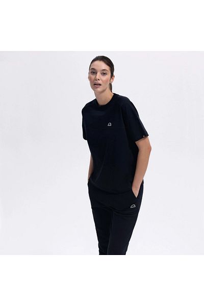 Ellesse Tricou negru oversize din bumbac pentru femei – Ef394-bk