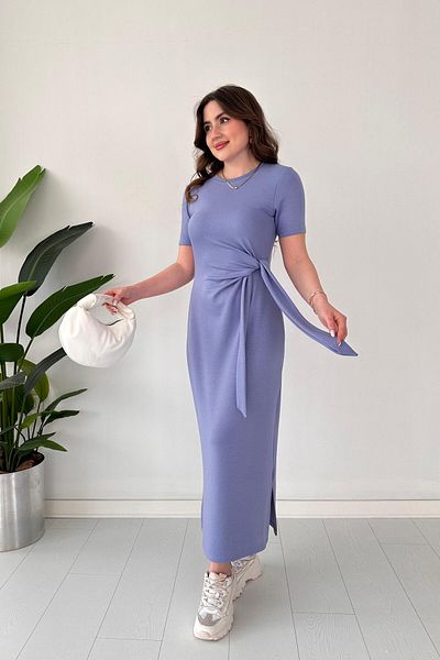 MaziButik Κοντομάνικο φόρεμα με δέσιμο λιλά