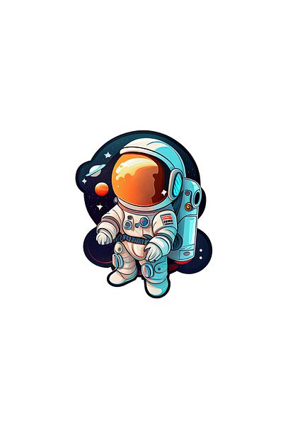 INOVATIX Set de 8 piese, autocolant Astronautul Dominic, INOVATIX®. 6 cm