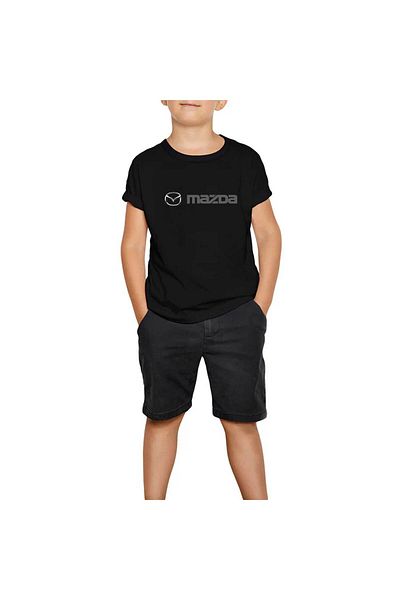 Z zepplin Mazda Text Logo Black Kids T-Shirt
