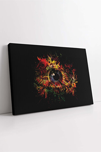 KOSS Dijital Πολύχρωμος πίνακας σε καμβά με διακοσμητικό σχέδιο ματιών, αφηρη...