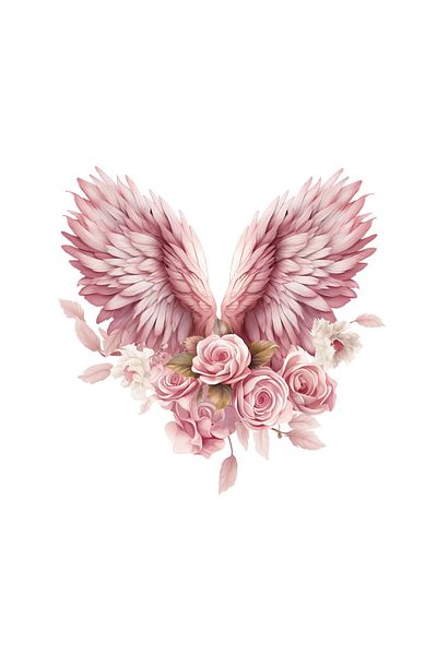 INOVATIX Set of 8 pieces, Cleo pink angel wings sticker, INOVATIX®. 6 cm