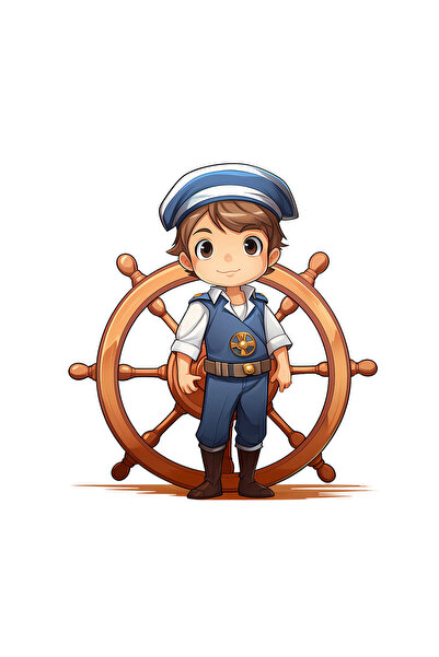 INOVATIX Set de 8 piese, autocolant Raku Sailor Boy, INOVATIX®. 6 cm
