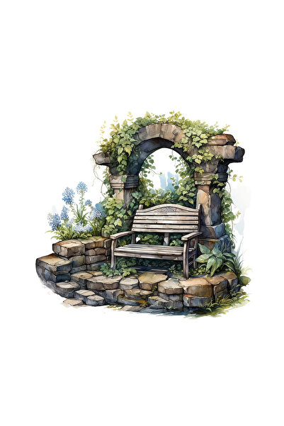 INOVATIX Set de 8 piese, autocolant bancă cu arc de piatră, INOVATIX®. 6 cm