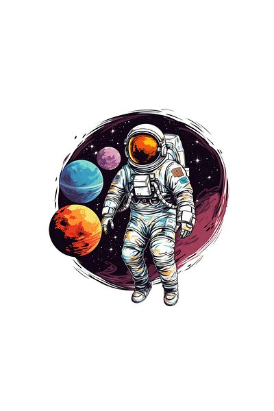 INOVATIX Set de 8 piese, autocolant cu semnul lui Ahile, astronaut în spațiu, INOVATIX®. 6 cm