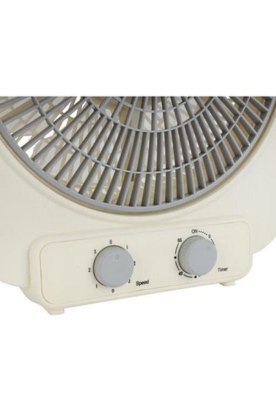 KRYPTON Compact 10" Box Fan – 3-speed, 6 Pp Blades, Timer Function, Silent Operation