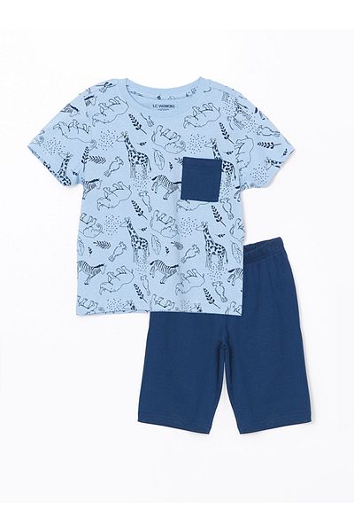 LC Waikiki Set de pijamale pentru bebeluși din țesătură pieptănată din bumbac 100% cu mărime standard