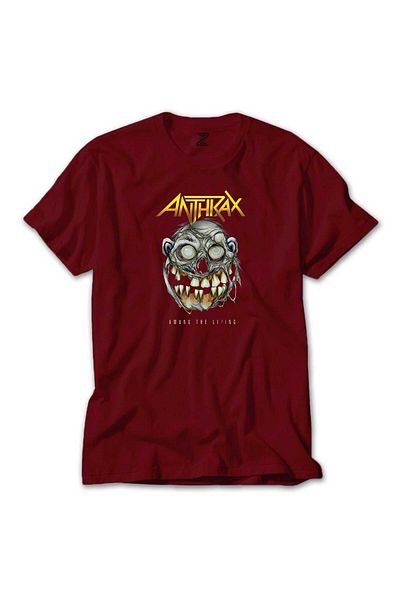 Z zepplin Anthrax Amung The Living Red T-Shirt