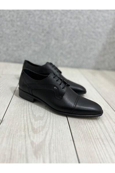 ayakkabiyolla Pantofi de lux pentru bărbați din piele naturală neagră cu talp...