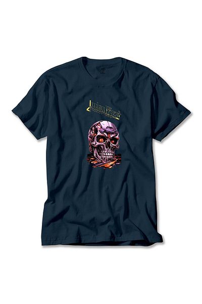 Z zepplin Μπλουζάκι Judas Priest Modern Skeleton Navy Blue