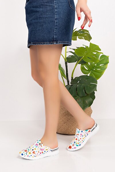 Nur Ortopedi Happy Heart Pattern Comfort Sabo Talpă Ortopedică Femei Asistentă Doctor Cook Papuci de bucătărie