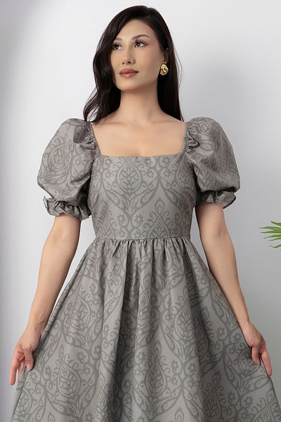 PULLIMM Φόρεμα Poplin με τετράγωνο γιακά 3161