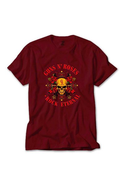 Z zepplin تي شيرت Guns N Roses Rock Eternal باللون الأحمر