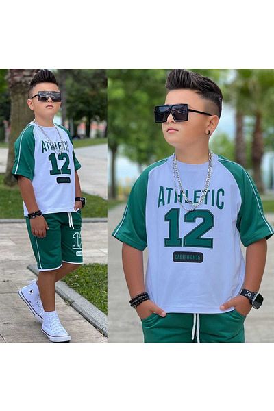 MUMİKİDS Boys Summer T-Shirt - Shorts Bottom Top Set with Pockets