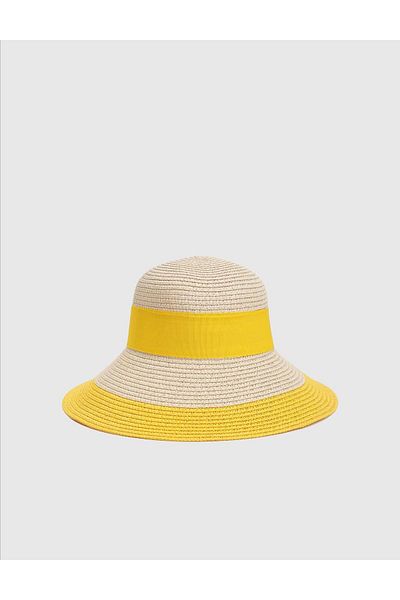 İLVİ Nara Straw Yellow Women's Beach Hat