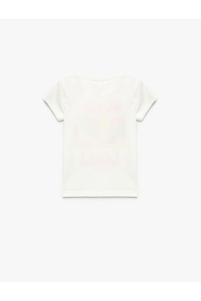 Koton Short Sleeve Crew Neck Cotton Summer Themed Printed T-Shirt