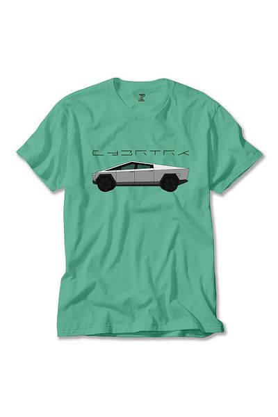 Z zepplin Πράσινο μπλουζάκι Tesla Cybertruck