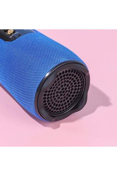 SIKS Microfon karaoke wireless, fără fir, stereo, 4 efecte vocale, USB, înregistrare muzică, albastru