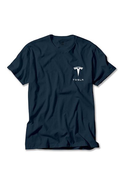 Z zepplin Μπλουζάκι με λογότυπο Tesla με κείμενο Navy Blue