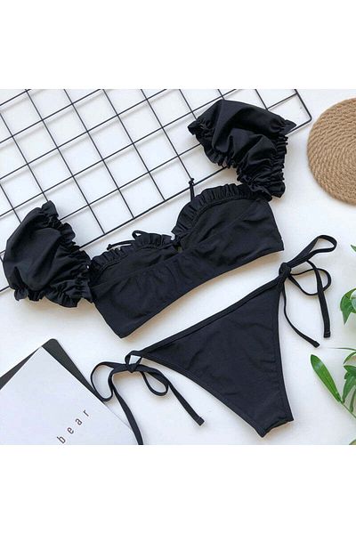 WildFashion 2-piece swimsuit with puff sleeves SW2526-1
