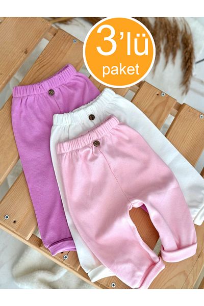Zuff Baby Baby Girl and Kids 3-Pack Trophy Leggings Single Bottom Pants Cashorse 0-2 Years 01245100