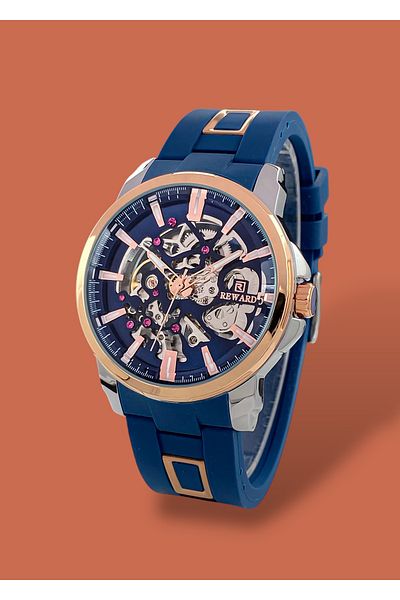 Reward Original 2 Years Guarantee Automatic Mechanism Functions Active 47mm Silicone Cord Men Wrist Watch