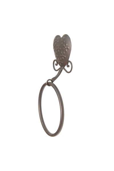 Clayre & Eef Wall-mounted towel holder metal brown 16x5x28 cm