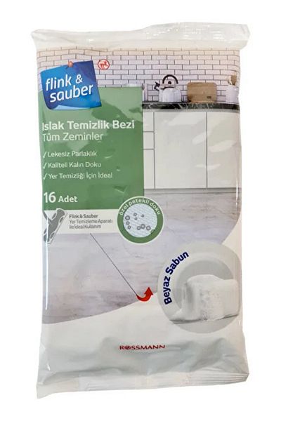 Flink Sauber Wet white soap scented floor cloth pack of 16