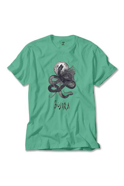 Z zepplin Πράσινο μπλουζάκι Gojira Snake and Moon