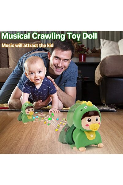 Smart Vibe Interactive and Educational BabyDino™ Toy for Crawling Training with Sounds and Lights