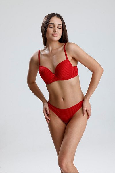 Kompedan Σετ σουτιέν Jacquard Satin Look Supported |   Κόκκινο 230