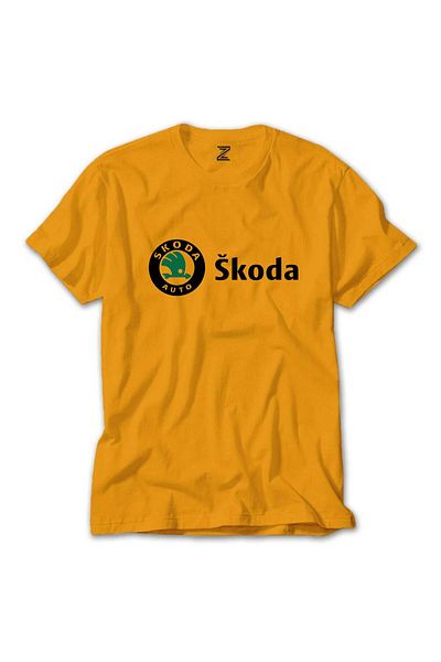 Z zepplin Κίτρινο μπλουζάκι με λογότυπο Skoda Text