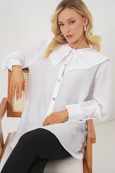 Bigdart Γυναικείο Baby Collar Long Tunic 5967 - Λευκό