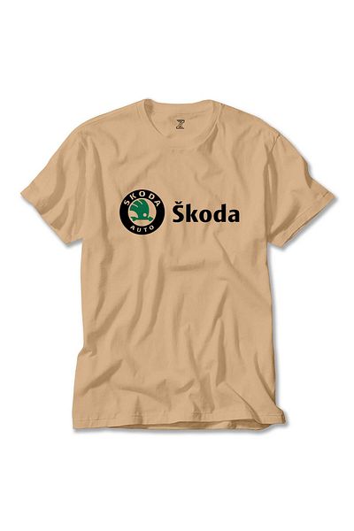 Z zepplin Κρεμ μπλουζάκι με λογότυπο Skoda Text