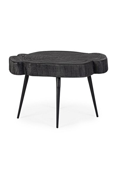 Bizzotto Coffee table with iron legs and black wooden top Zakia 46 cm x 35 cm x 30 h