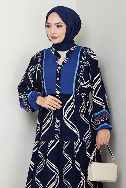 InStyle Шекіллі Сармал Десен Віскон Ельбісе Ласіверт