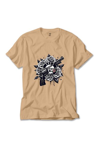 Z zepplin Μπλουζάκι με κρέμα με λογότυπο Guns N Roses Black White