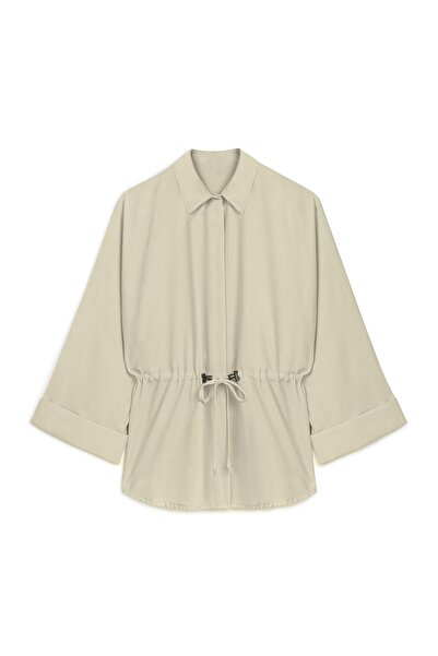 KASSEL Belden Büzgü Detaylı Gömlek Bej