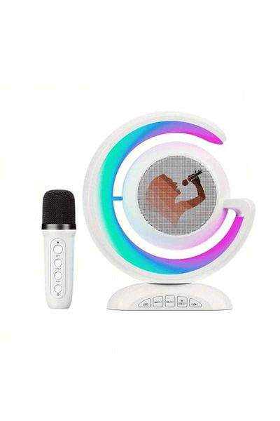 SIKS Set complet de microfon inteligent SIKS și stație de difuzor wireless pentru karaoke cu lumină LED RGB