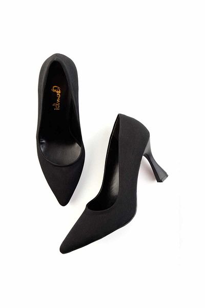 Bambi Matte Black Women's Classic Heeled Shoes K 01038005538
