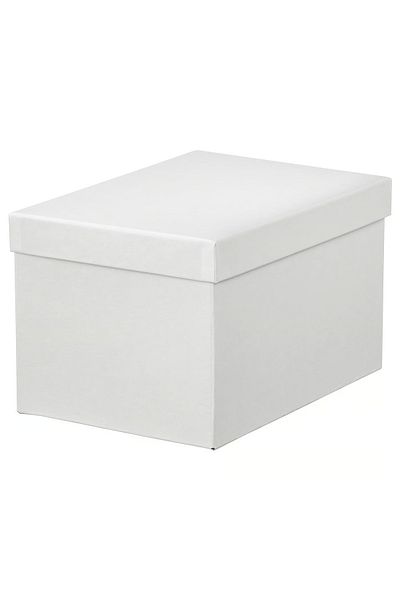 IKEA Storage box with lid, white, 18x25x15 cm