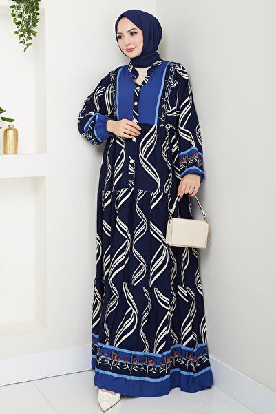 InStyle Шекіллі Сармал Десен Віскон Ельбісе Ласіверт