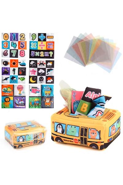 indiggo Cutie cu Servetele Senzoriale Montessori pentru Bebelusi MagicBusBox
