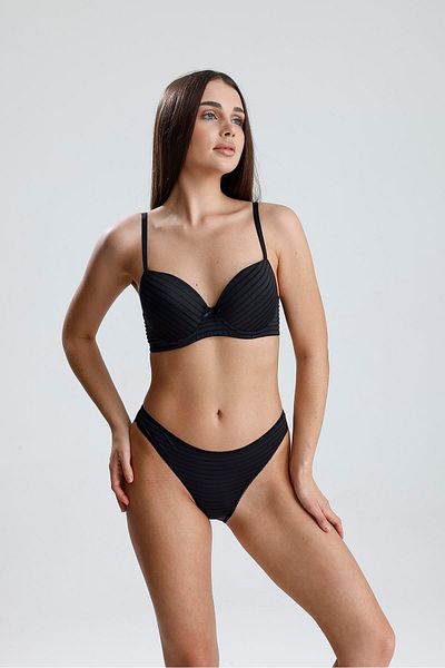Kompedan Σετ σουτιέν Jacquard Satin Look Supported |   Μαύρο 230