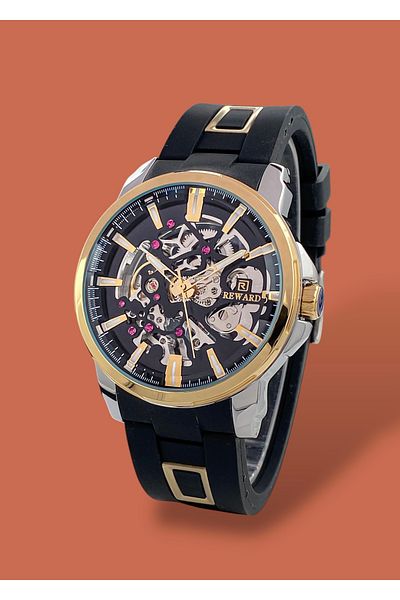 Reward Original 2 Years Guarantee Automatic Mechanism Functions Active 47mm Silicone Cord Men Wrist Watch