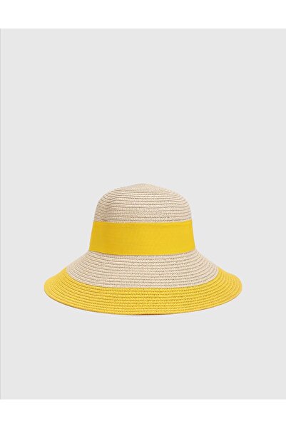 İLVİ Nara Straw Yellow Women's Beach Hat