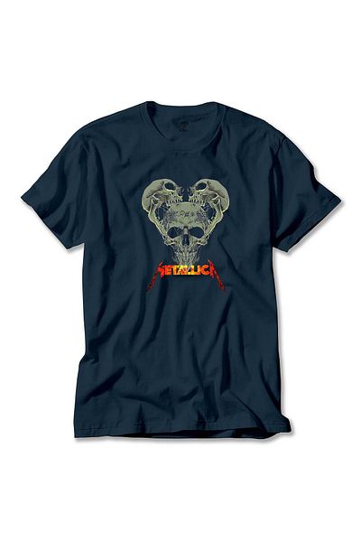 Z zepplin Μπλουζάκι Metallica 3 Dry Heads Navy Blue