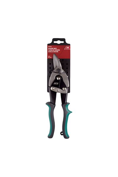 ACE Chrome Molybdenum Steel Straight Cut Aviation Snip Black and Green 10inch