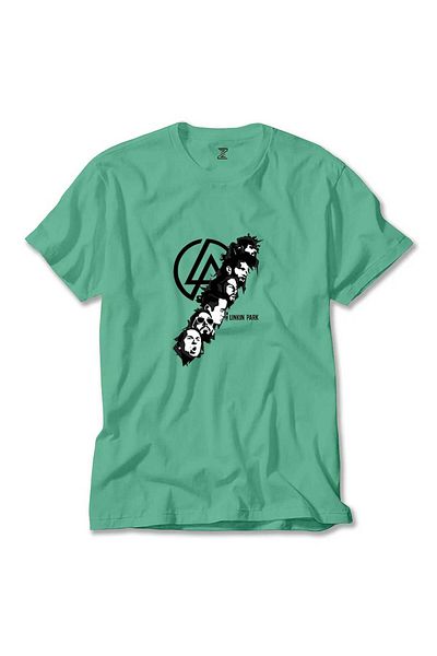 Z zepplin Linkin Park Logo Silhouette Green T-Shirt