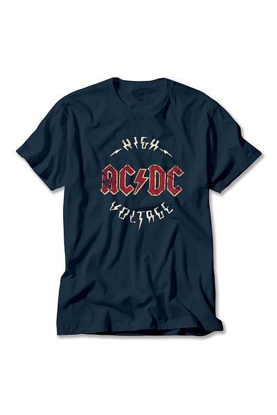 Z zepplin Ac Dc Logo Vintage μπλουζάκι με μπλε ναυτικό